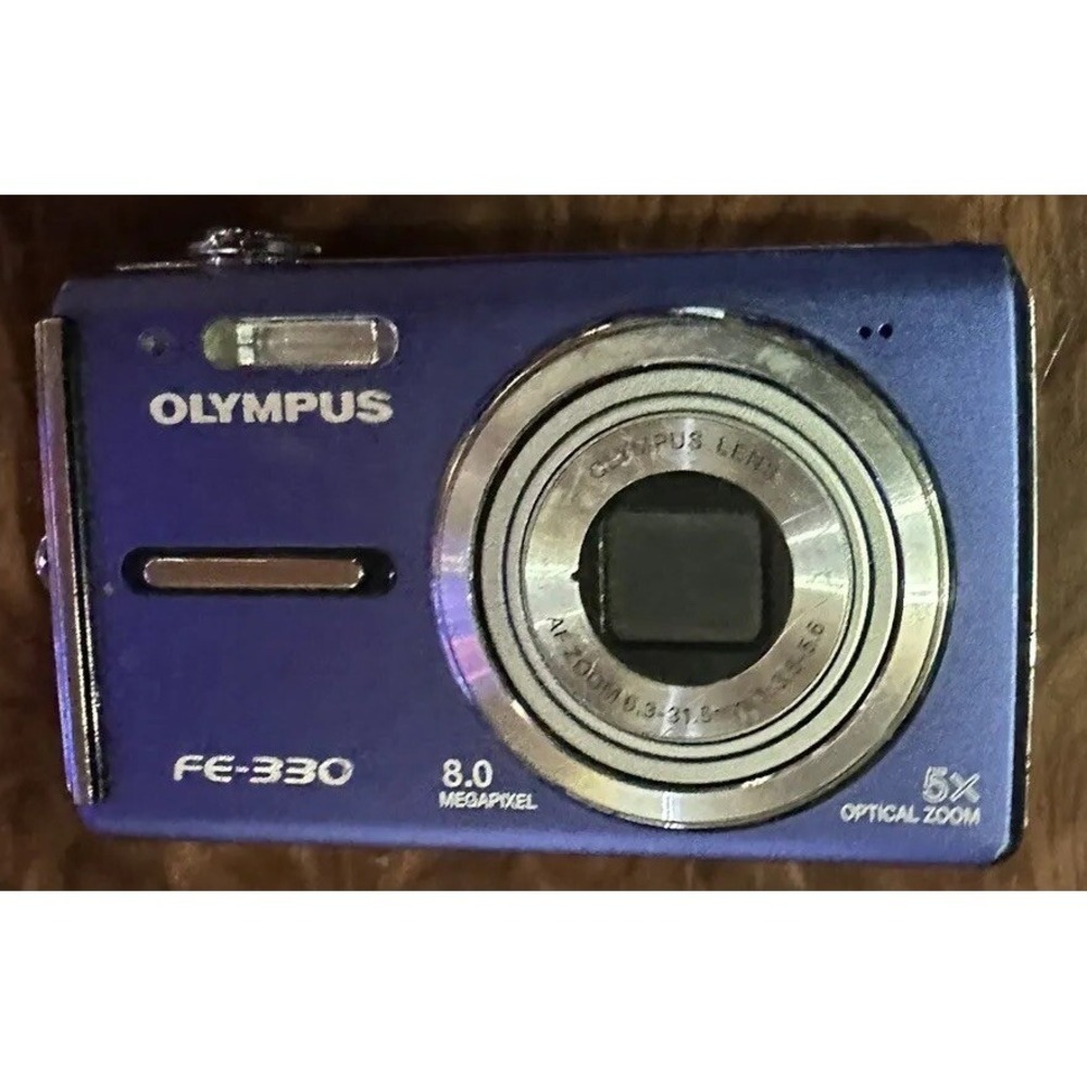 Olympus Digital Camera FE-330 8.0 MP Blue Test Working CAMERA NEW Battery No Box